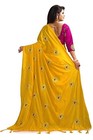 Yellow Color Indian Banarasi Silk Saree  Women s Banarasi Silk Saree 