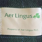 Vintage Aer Lingus Tartan Plaid Airline Blanket Throw W  Fringe