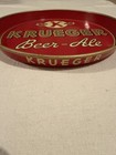 Krueger Beer-ale Breweriana Round Metal Serving Tray - Red   Gold Advertising