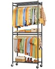 Clothes Rack - 33 0  X 12 2  X 79 5  Clothing Rack With Shelves   Large Black