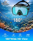 Freela Adult Dry Snorkel Set Scuba Diving Mask With Nose Cover  Safety Temper   