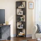 6 Tier Industrial Corner Bookshelf Modern Bookcase Display Rack With Open Shelf
