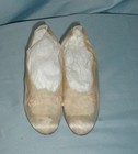 Antique Wedding Shoes Victorian 1880 White Satin  Fancy Trimmed Toes