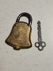Antique 1776 1926 Sesqui Cent Brass Liberty Bell Shaped Padlock Lock W key