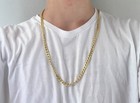 Real Genuine Solid 1 20 14k Yellow Gold Cuban Curb Chain Necklace 6mm- Men women