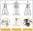 Farmhouse Bathroom Vanity Light Brushed Nickel 3 Light Wall Sconce W  Metal Cage