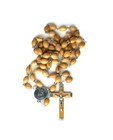 St  Michael Olive Wood Rosary And Box Gift Set