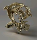    Vtg Jewelry Brooch Pin Dolphin Porpoise Gold Tone