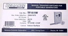 Reliance Tf151w Generator Furnace Transfer Switch Free Shipping