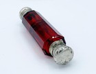 Antique Victorian Red Cut Glass Double-sided Perfume   Smelling Salts Bottle
