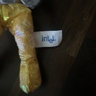 Vintage 1997 Intel Inside  Pentium Ii Mmx 8  Bunny People Iridescent Yellow