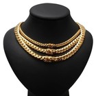 Miami Cuban Link Chain Necklace Bracelet 14k Gold Plated Stainless Steel 8 8mm