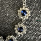 Paparazzi Blooming Brilliance Blue Rhinestone Silver Necklace   Earrings Set Nwt