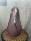 Hand Blown Art Glass  Fruit Decor Black And Purple Pear 12 5 Tall Unmarked