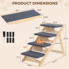 Foldable 4   step Pet Stairs Convertible Ramp Dog Cat Ladder For Sofa   High Bed