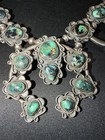 Handmade Turquoise Squash Blossom Necklace Navajo Sterling Silver Jewelry