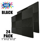 24 Pack 12 x12 x1  Acoustic Foam Panel Wedge Studio Soundproofing Wall Tiles-usa