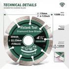 Diamond Blade For Angle Grinder 4 5 Inch 2 Pack Concrete Masonry Cut Discs