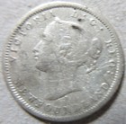 1872 Canada Newfoundland Silver Five Cents Coin  Nickel  rj163 