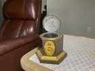Antique French  Lidded  Heavy Brass Glass Insert Inkwell