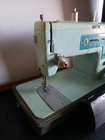  Sewing Machine 1964 Vintage Singer Robin Egg Blue Model 347 W case   Pedal 