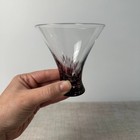 Vintage Amethyst Art Glass Petite Martini Cordial Glasses Set Of 2 Handblown