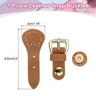 Leather Sew On Toggle Magnetic Snap Buckle Lock For Sewing Light Brown