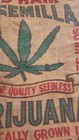 Vtg 1990s Red Hair Sinsemilla Marijuana Burlap Bag Organic California 33 x21 