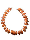 Vintage Rare 1950s Napier Florentine Leaf 20  Gold Tone Necklace