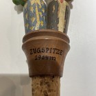 Vtg German Hand Carved Wood Kissing Couple Cork Wine Bottle Stopper Zugspitze