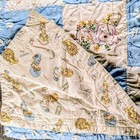 Handmade Vintage Baby Animal Quilt 55x42 Hand Stitched Patchwork Nursery Blanket