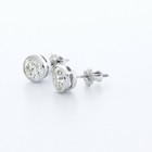 1 0 Ct Natural Diamonds I vs2 Round Brilliant 14k White Gold Bezel Classic Studs