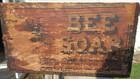 Rare Antique Vintage Bee Soap Wooden Crate Box W o Lid  Ca 1890-1910
