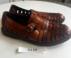 Stacy Adams Men s 11 5 Brown Woven Leather Shoes One Buckle Vintage Fisherman
