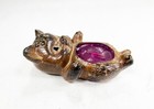 Vintage Ceramic Small Cat Candle Holder Japan Figurine Figure Kitty Animal Cute