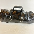 Vintage Harley-davidson Black Leather Duffle Bag Motorcycle Travel Biker Luggage