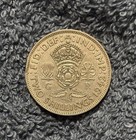 Silver 1942 British Two Shillings Xf au  The Reign Of King George Vi