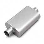 Universal 2 25  Id Center center Dual Chamber Muffler - 2 25 Inch Silver