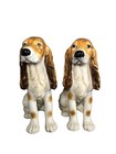 Pair Of Cocker Spaniel Dog  Lifesize Ceramic Italian Mantel Statue 39 Cm Mcm 60s