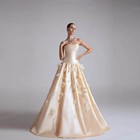 Luxury Evening Dresses Sexy Sleeveless Flowers Strapless Party A Line Prom Gowns