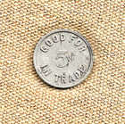 Circa 1918 Canton Ohio Saloon Aluminum Token - Chas  Lemp - Good For 5   In Trade