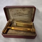 Gillette 1930 Federal Safety Razor Set W Case And Blades Made In Usa Gold Color