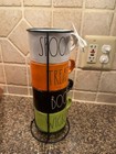 New 4 Rae Dunn Halloween Stacking Mugs Wicked  Spooky  Boo  Treats Double-sided