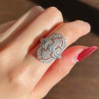 2 00 Ct Round Cut Real Moissanite Art Deco Engagement Ring 14k White Gold Plated