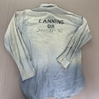 Vintage Korean War Us Navy Chambray Shirt Named Lanning Stenciled Usn Workwear