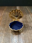 Vintage Brass Clam Shell Seashell Trinket Box Hinged Lid Coastal Decor