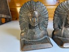 Antique Art Deco Native American Chief Bookends Book Ends Metal Judd Or Verona