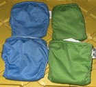Lot Of 4 Bumgenius Preowned Baby Cloth Diapers Green And Blue Size Small