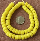  54 Ghana Handmade Recycled Glass  Opaque Yellow African Trade Beads