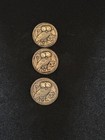 3 Small Chanel Silver Owl Buttons 16mm Rhinestone Eyes   Cc Logo Super Rare